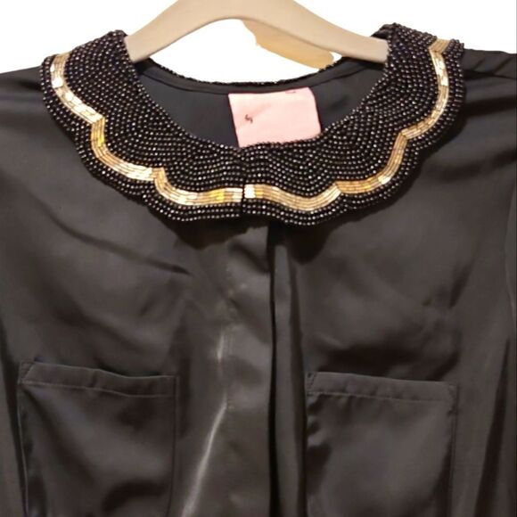 Betty and Veronica x Christian Francis Roth, Black Beaded Collar Dress | 6 - Picture 5 of 11